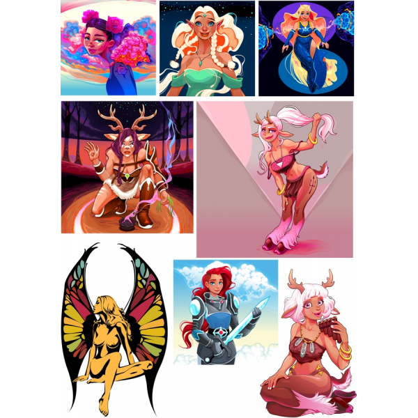 Vibrant Vector Clipart Bundle - Fantasy Characters in SVG Vibrant Vector Clipart Bundle - Fantasy Characters in SVG