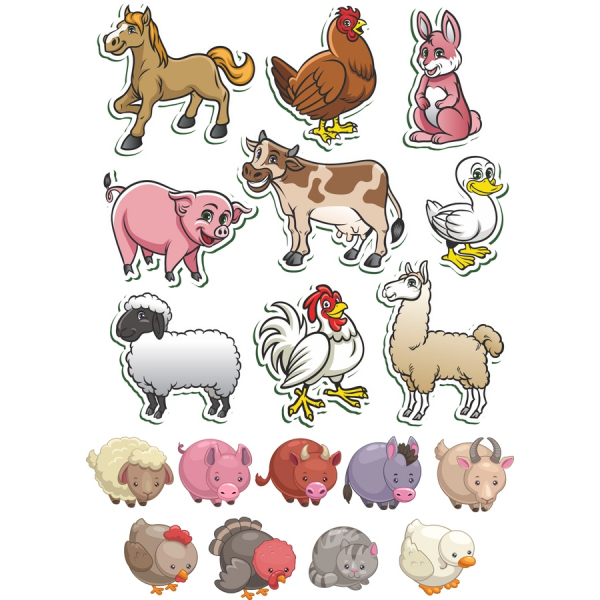 Charmiga Djur Vektor Clipart Set Charmiga Djur Vektor Clipart Set