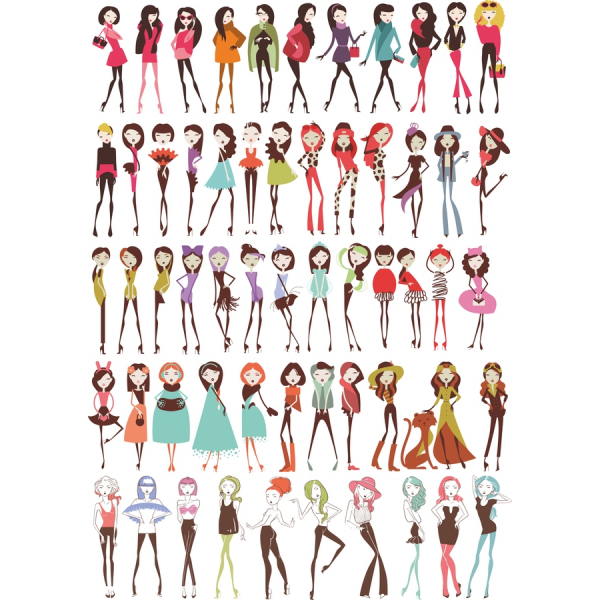 Stylový Vektorové Ilustrace - Módní Set Klipart