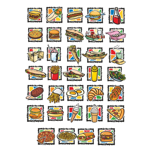 Hrana Fiesta Vektor slikovnimi izrezki Nastavitev Okusno Ilustracije za Ustvarjalne Projekte Hrana Fiesta Vektor slikovnimi izrezki Nastavitev Okusno Ilustracije za Ustvarjalne Projekte