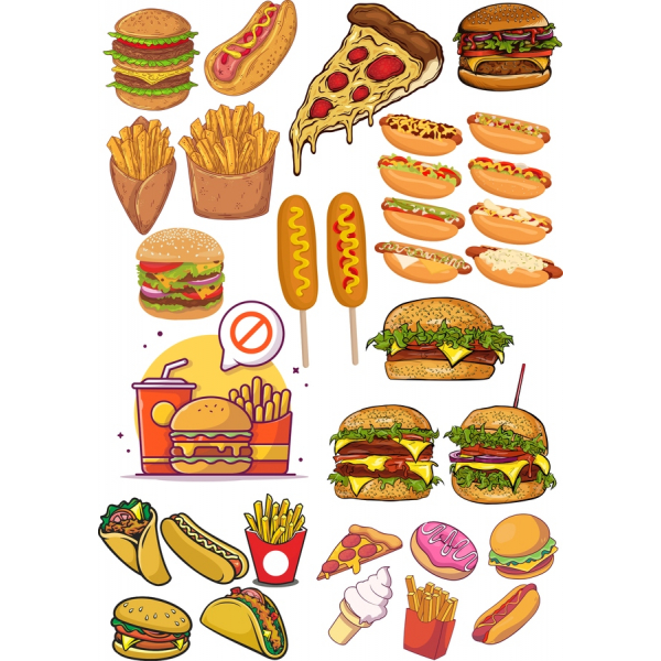 Brze Hrane Vektor Clipart Snop - Ukusno Ilustracije za Vaše Projekte Brze Hrane Vektor Clipart Snop - Ukusno Ilustracije za Vaše Projekte