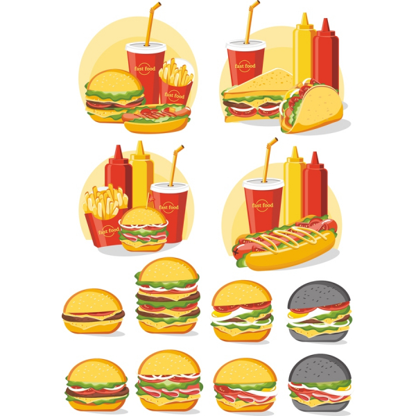 Fast Food Vector Clipart بسته نرم افزاری - SVG و PNG تصاویر Fast Food Vector Clipart بسته نرم افزاری - SVG و PNG تصاویر