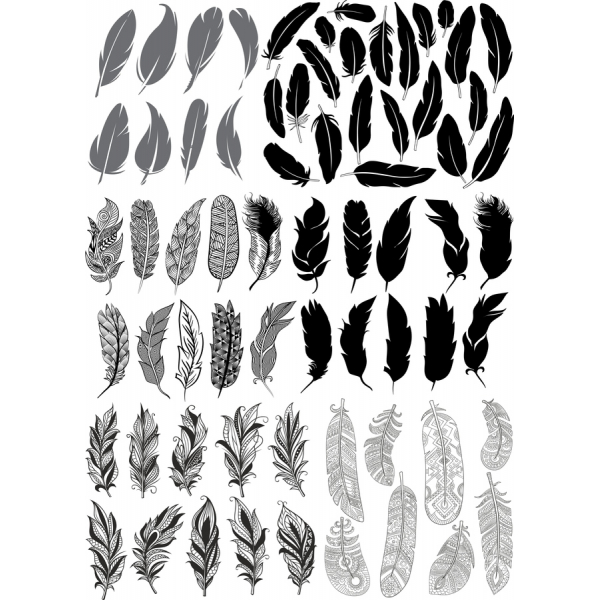 Vektorové Peří Clipart Bundle - Elegantní Ilustrace pro Kreativní Projekty