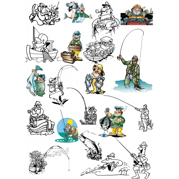Rybaření Vektorové Ilustrace Bundle - SVG A PNG Kliparty Rybaření Vektorové Ilustrace Bundle - SVG A PNG Kliparty