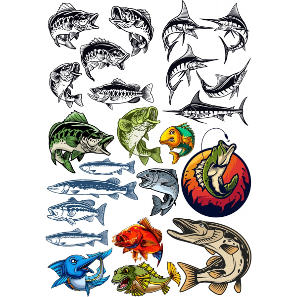 Pesca Vettoriale Clipart Bundle - di Alta Qualità in formato SVG & PNG Illustrazioni Pesca Vettoriale Clipart Bundle - di Alta Qualità in formato SVG & PNG Illustrazioni