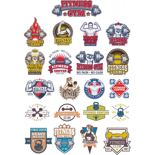 De Remise En Forme Salle De Sport Clipart Set - 20 Unique D'Illustrations Vectorielles De Remise En Forme Salle De Sport Clipart Set - 20 Unique D'Illustrations Vectorielles