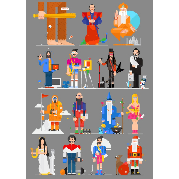Vibrant Vector Clipart Set - Unique Characters in SVG & PNG Vibrant Vector Clipart Set - Unique Characters in SVG & PNG