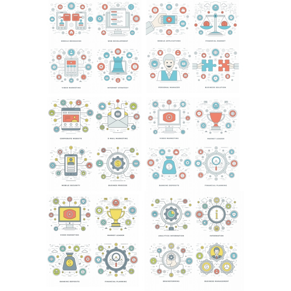 Illustrations vectorielles Bundle pour le Marketing et les Affaires Illustrations vectorielles Bundle pour le Marketing et les Affaires
