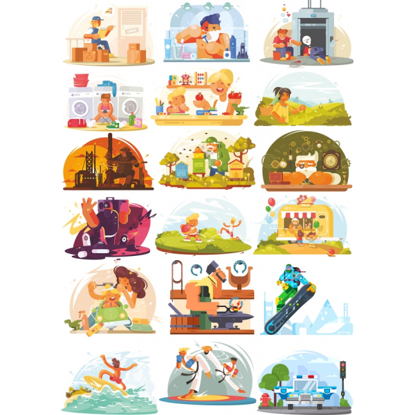Vita Di Tutti I Giorni Vettoriale Clipart Bundle Vita Di Tutti I Giorni Vettoriale Clipart Bundle