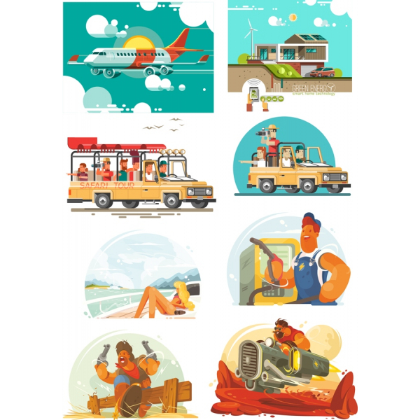Aventure & Style De Vie Vector Clipart Set Aventure & Style De Vie Vector Clipart Set