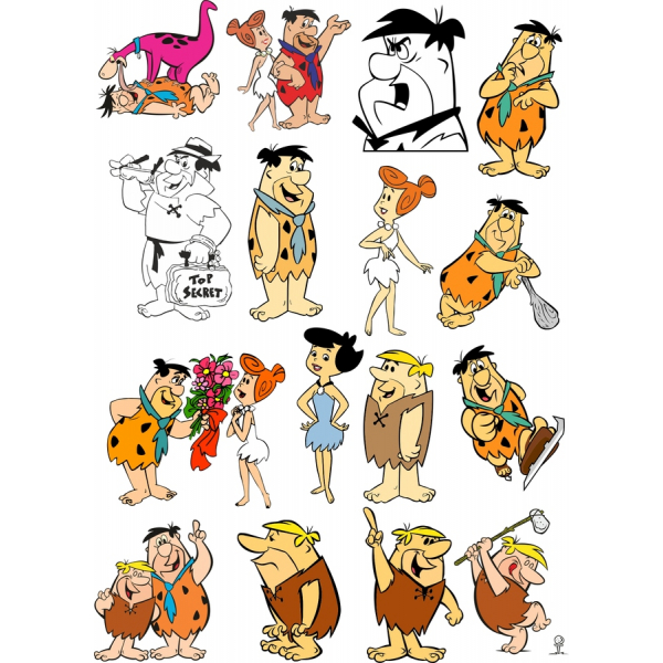 Flintstones Vektor Clipart Sæt Flintstones Vektor Clipart Sæt