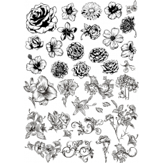 Blommig Elegans: Handritade Set
