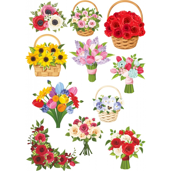 Cvijet Buket Vektor Clipart Snop Cvijet Buket Vektor Clipart Snop
