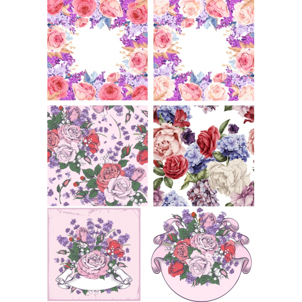 花柄のベクトルClipartセットを美しく作花のイラスト 花柄のベクトルClipartセットを美しく作花のイラスト