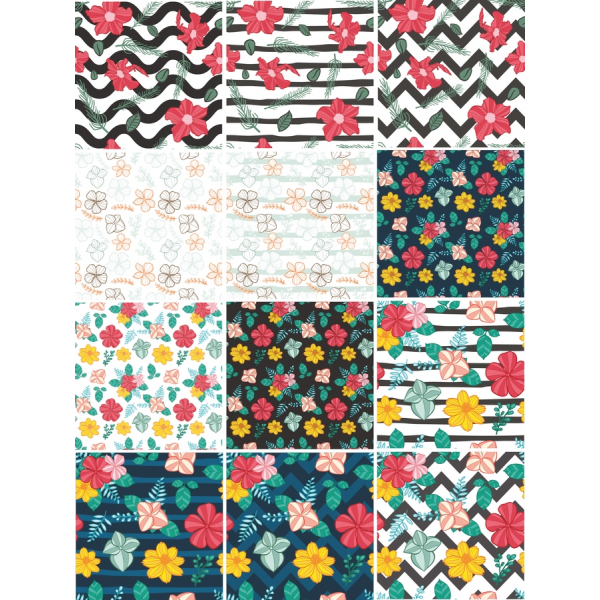Tropical Floral Vector Clipart Set Tropical Floral Vector Clipart Set