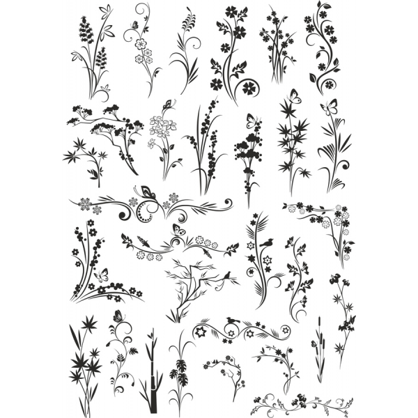 Floral Clipart Bundle - Elegante Ilustrações Vetoriais Floral Clipart Bundle - Elegante Ilustrações Vetoriais