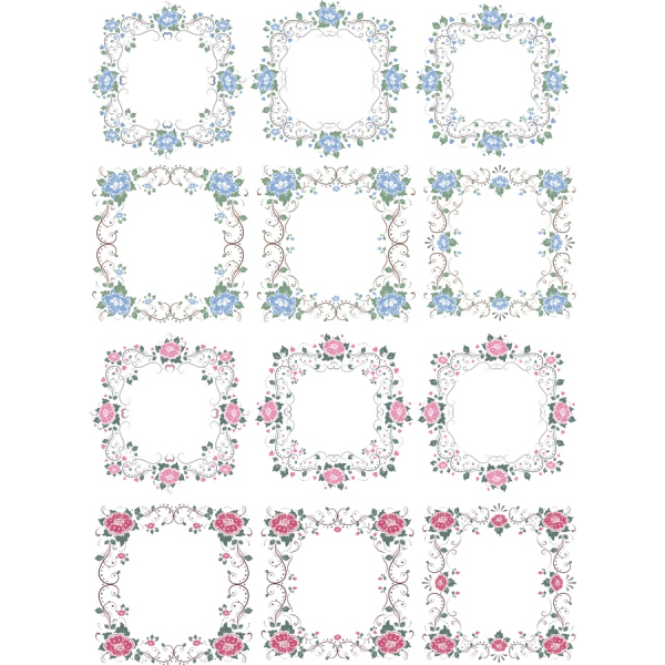 Quadro Decorativo Floral Vetor Definido