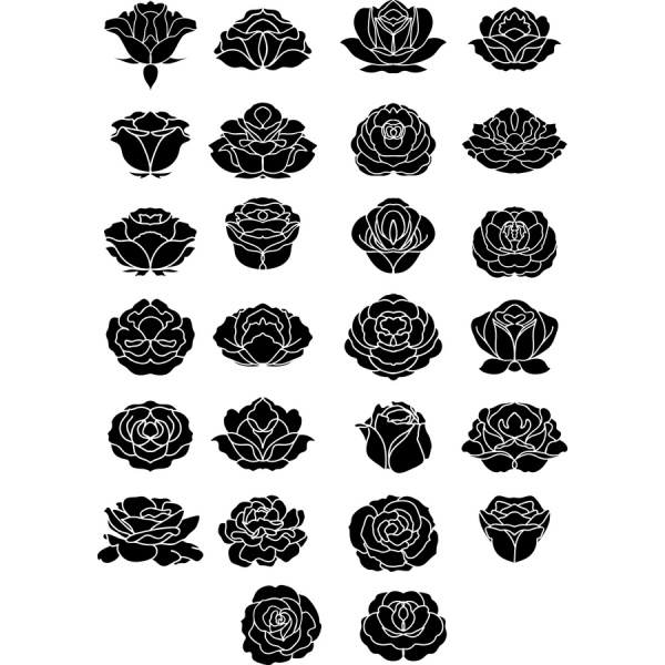 Cliparts Vektor Bunga Elegan - 25 Desain Unik Cliparts Vektor Bunga Elegan - 25 Desain Unik