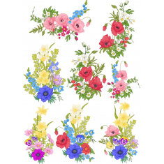 Blommig Clipart - Samling- Levande