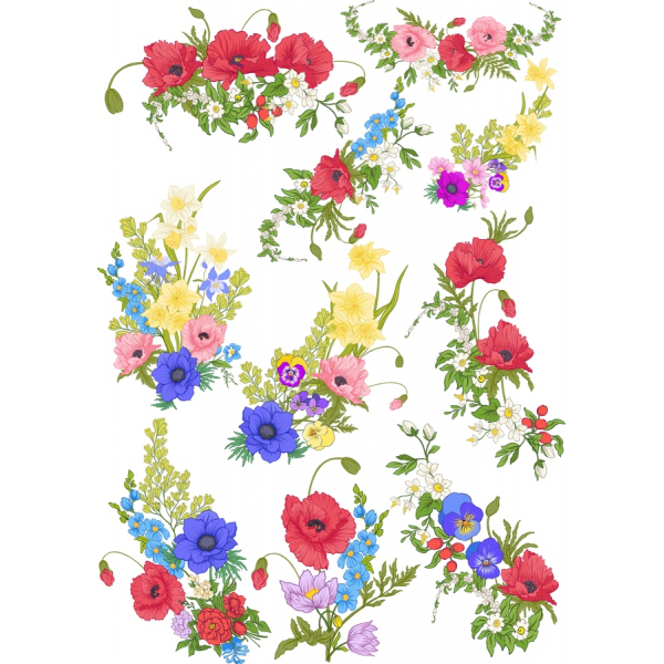 Set Clipart Vektor Buket Bunga