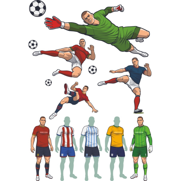 Voetbal Actie Clipart Set