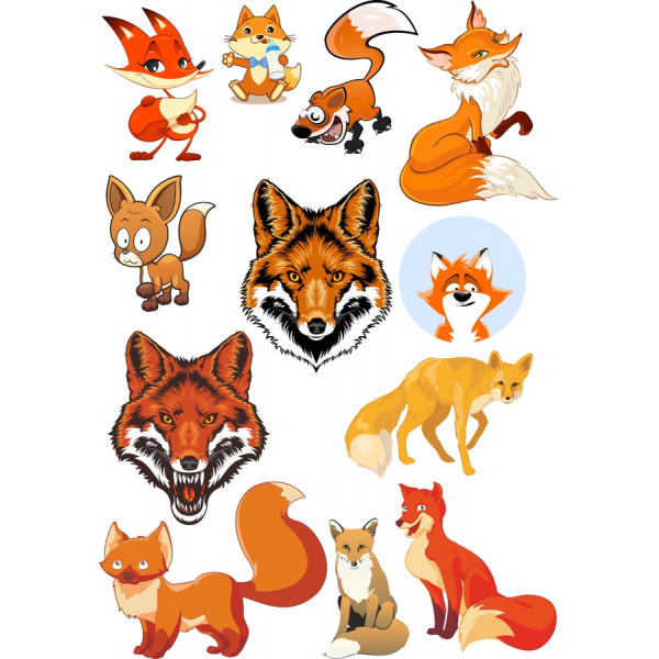 Fox Vector Clipart Bundle - Capricioasă Fox Ilustrații