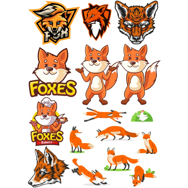 Fox Clipart-Vector-Set - Verspielte Illustrationen für Kreative Projekte