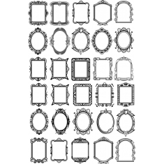 Vintage Rammer Bundle - 40 Unikke Clipart