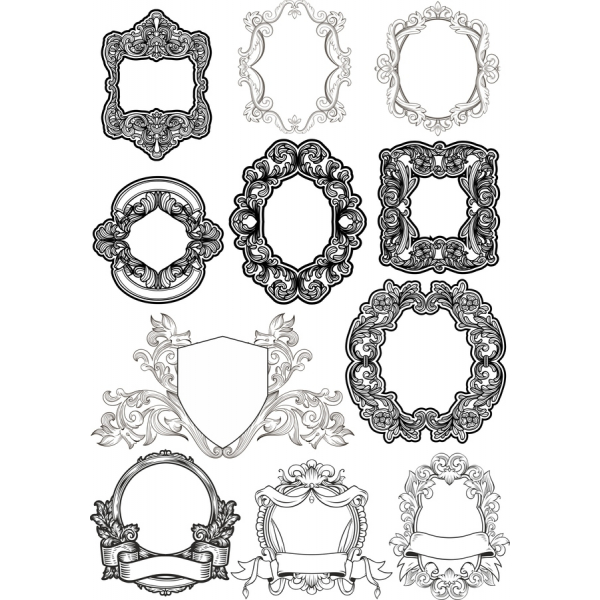 Vintage-Rahmen-Vektor-Clipart-Bundle - 12 Kunstvollen Designs Vintage-Rahmen-Vektor-Clipart-Bundle - 12 Kunstvollen Designs