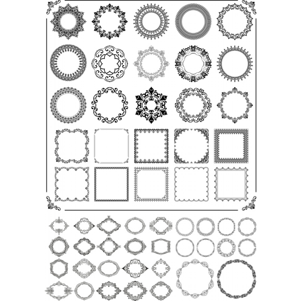 Elegante Rammer Vektor Clipart Bundt Elegante Rammer Vektor Clipart Bundt