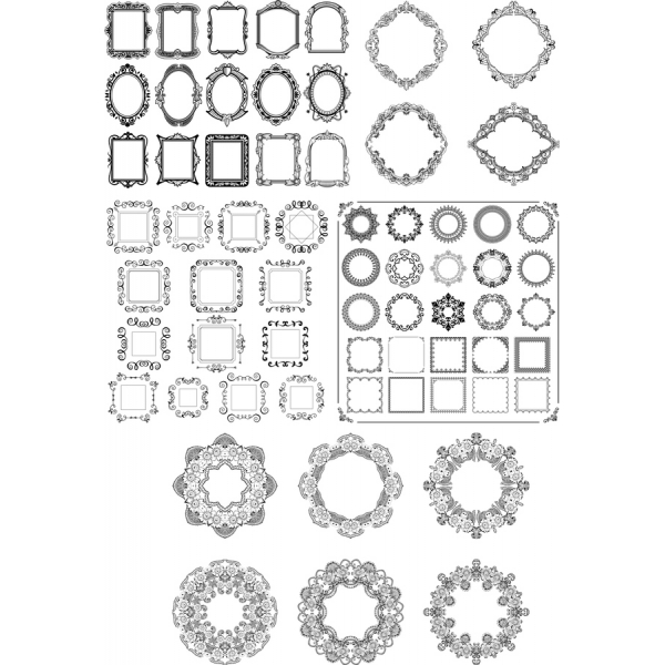 Vintage-Rahmen Und Grenze Clipart Bundle Vintage-Rahmen Und Grenze Clipart Bundle