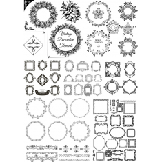 Vintage Dekoratif Elemanlar Clipart Seti