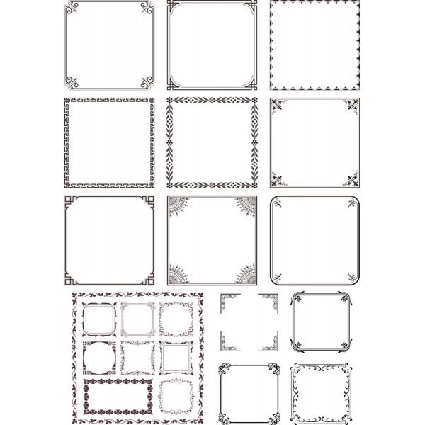 Set Clipart Vektor Bingkai Dekoratif yang Elegan Set Clipart Vektor Bingkai Dekoratif yang Elegan
