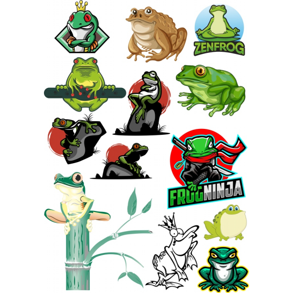 Frog Frenzy Vector Clipart Bundle
