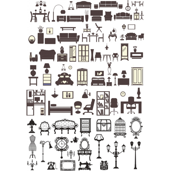 Decoração De Casa De Clipart De Vetor Definido