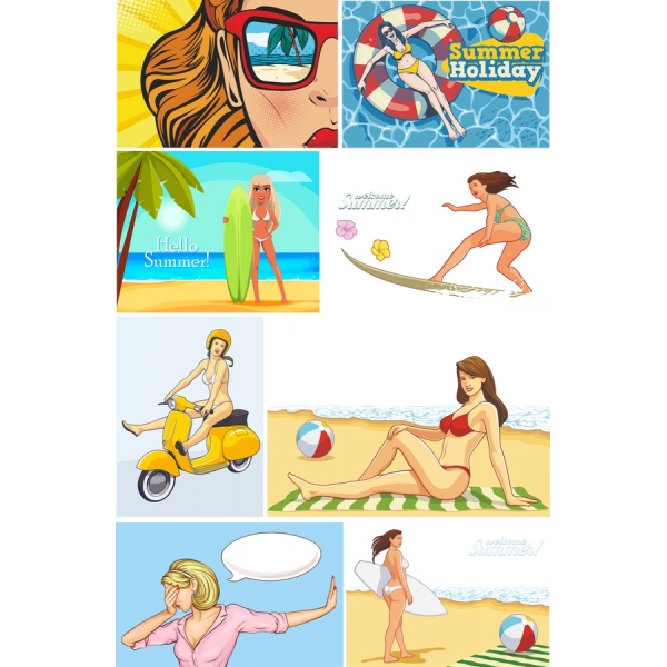 Vibrant Summer Vector Clipart Bundle Vibrant Summer Vector Clipart Bundle