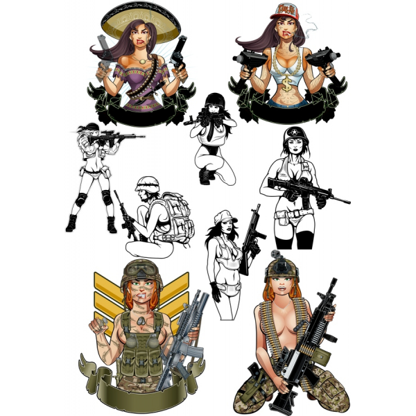 Žestoka Žene: Ratnik Žene Kolekciju - Vektor Clipart Snop Žestoka Žene: Ratnik Žene Kolekciju - Vektor Clipart Snop