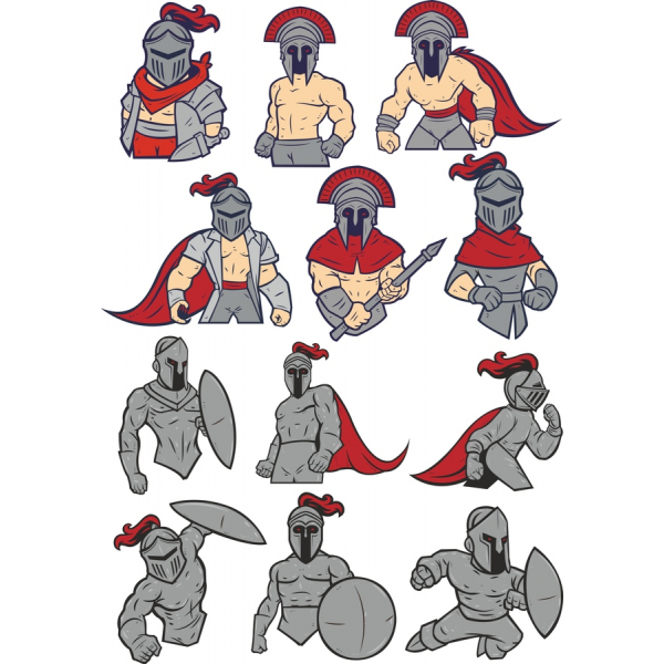 Bundel Clipart Vektor Prajurit Spartan Bundel Clipart Vektor Prajurit Spartan