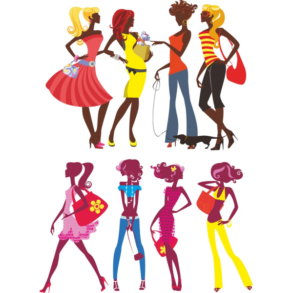 La Mode Chic Des Illustrations Vectorielles Ensemble La Mode Chic Des Illustrations Vectorielles Ensemble