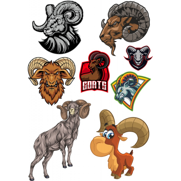 Goat and Ram Vector Illustrations Bundle