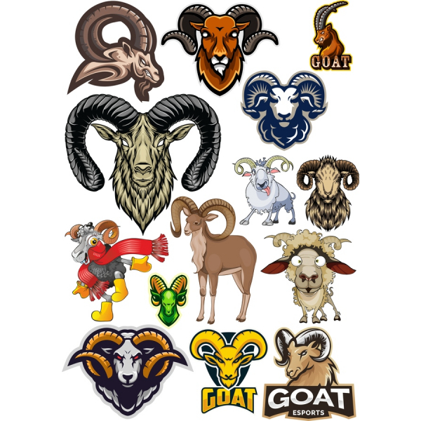 Ged & Ram Vektor Clipart Sæt Ged & Ram Vektor Clipart Sæt