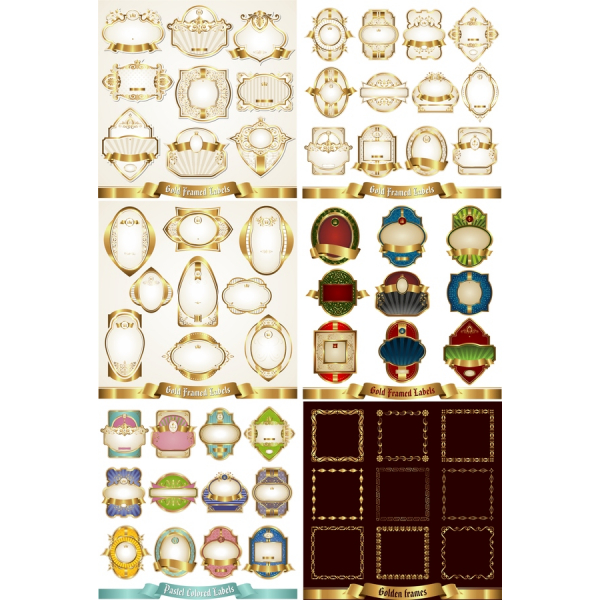 طلا قاب Labels Vector Set طلا قاب Labels Vector Set