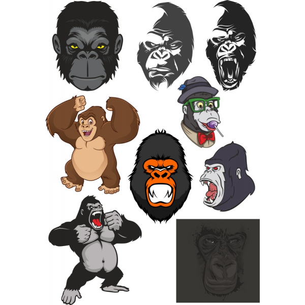 Gorilla Vektor Clipart Bundle - Høj Kvalitet SVG-og PNG-Illustrationer Gorilla Vektor Clipart Bundle - Høj Kvalitet SVG-og PNG-Illustrationer