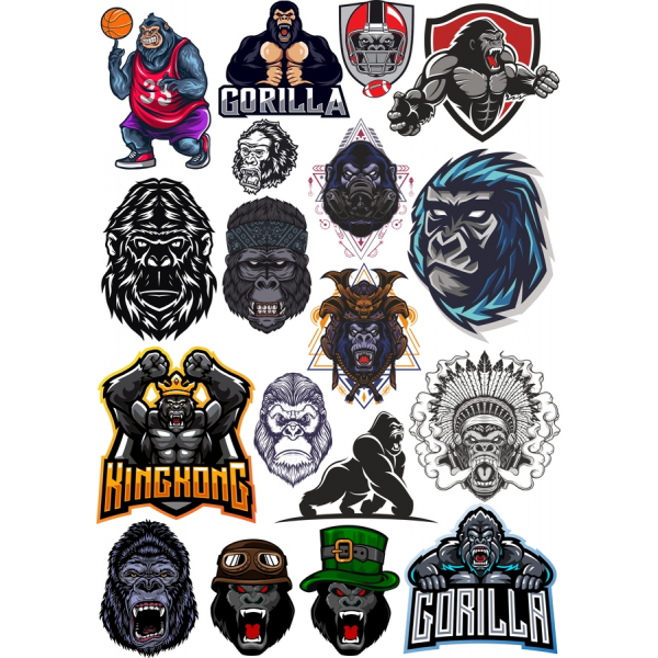Gorilla-Vektor-Clipart-Bundle - SVG & PNG-Abbildungen Gorilla-Vektor-Clipart-Bundle - SVG & PNG-Abbildungen