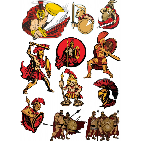 Spartan Vektor Klipart Sada - Vysoce Kvalitní SVG A PNG Ilustrace