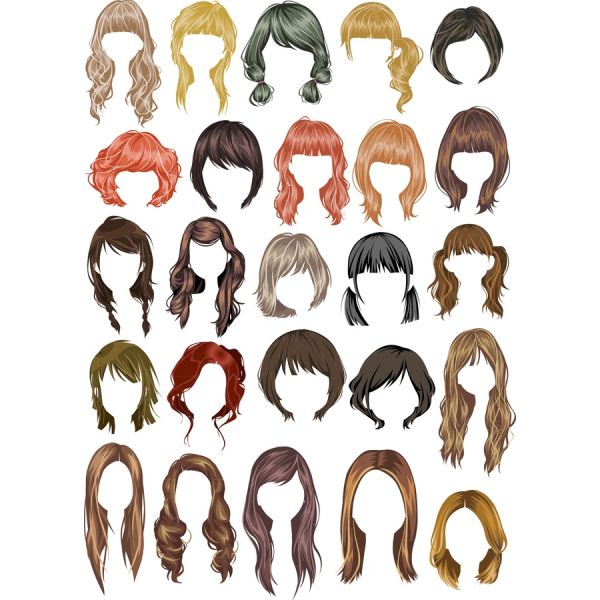 Capelli Illustrazioni Vettoriali Bundle Capelli Illustrazioni Vettoriali Bundle