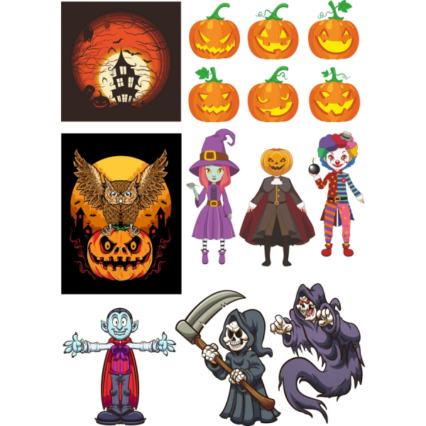 Halloween Vektora Ilustrācijas Kolekcija Halloween Vektora Ilustrācijas Kolekcija
