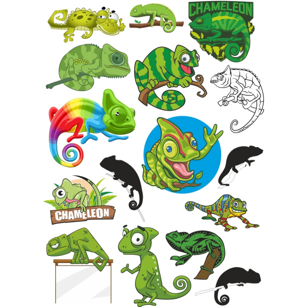 Koleksi Clipart Bunglon-Ilustrasi Vektor yang Hidup Koleksi Clipart Bunglon-Ilustrasi Vektor yang Hidup