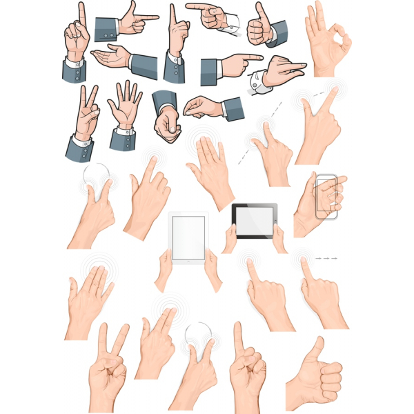 Vector Mână Gest Clipart Set