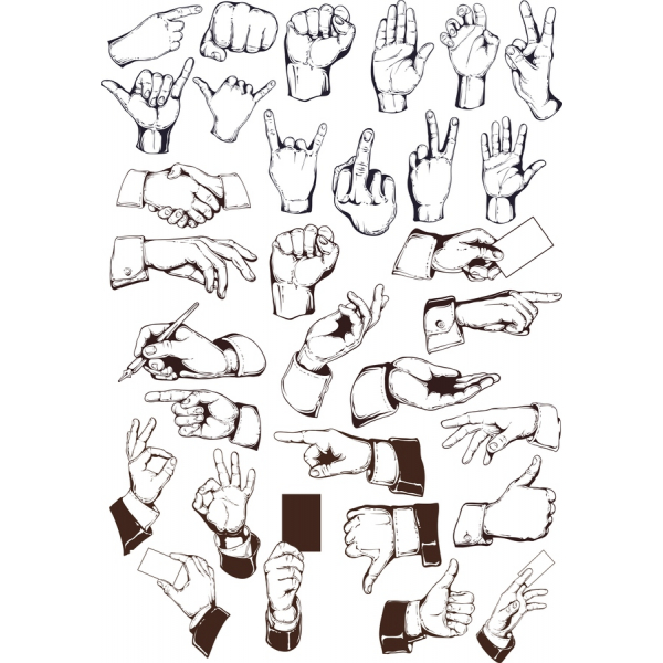 Ausdrucksvolle Geste Mit Der Hand-Clipart-Set - Vektor-Illustrationen Ausdrucksvolle Geste Mit Der Hand-Clipart-Set - Vektor-Illustrationen
